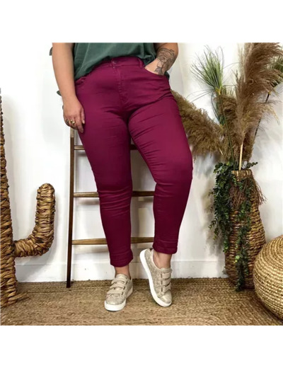 O099- Jean 7/8ème Voggo (T42-T52) (framboise)