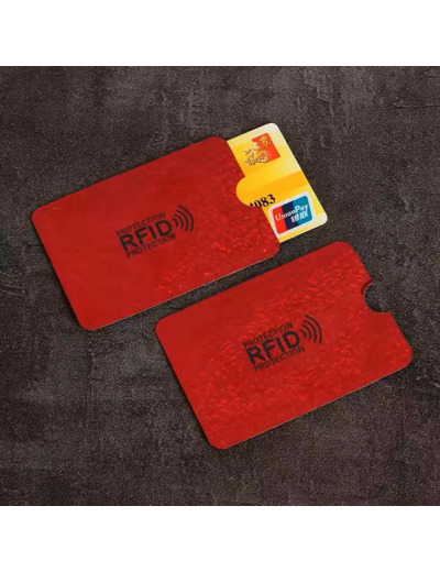 Etui de protection carte bancaire RFID blindé anti-scan Rouge
