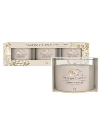 LOT DE 3 VOTIVES EN VERRE - CACHEMIRE DELICAT