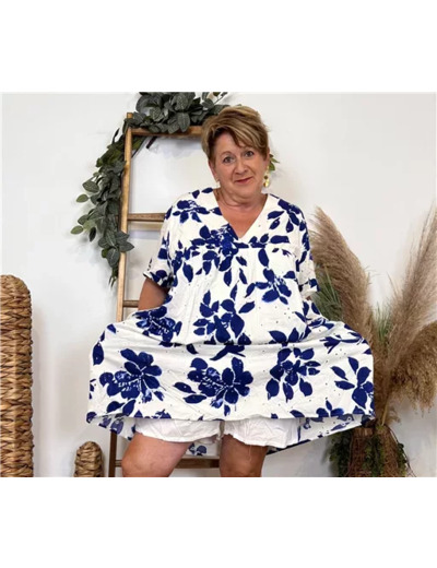 K191- Robe-Short Imprimée (T40-T48) (blanc)