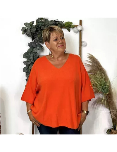 K361- Pull loose Crop-Top (Gt) 🇮🇹 (orange)