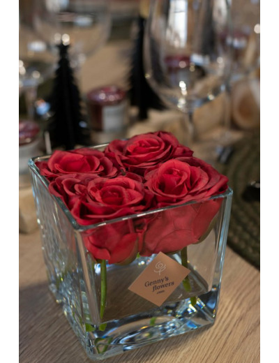 Carré De Roses - Rouge