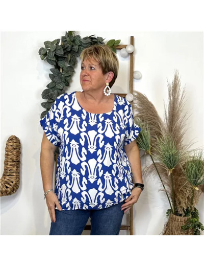 L465- Tunique Baroque (Tu) 🇮🇹 (bleu royal)