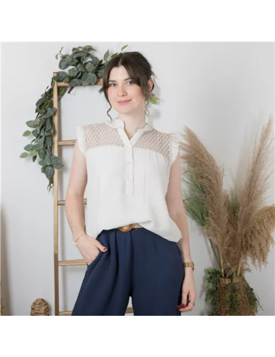 K182- Blouse Coton (Tu) 🇮🇹 (beige)