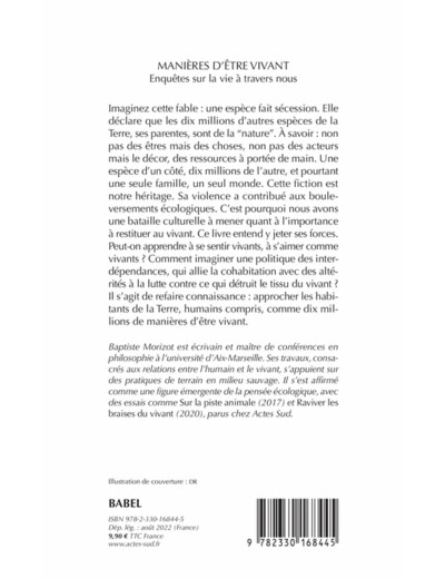 MANIERES D'ETRE VIVANT - ENQUETES SUR LA VIE A TRAVERS NOUS