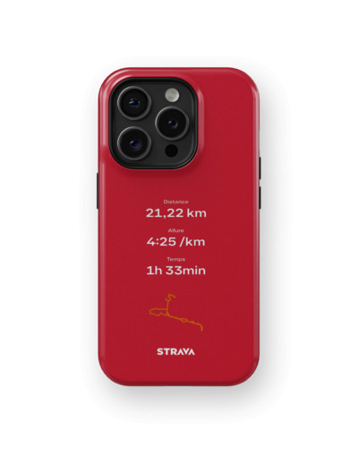 Mon Run Strava - Rouge| Coque 3D 2en1 Ultra-résistante