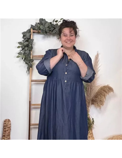 K293- Robe longue Denim (Tu)  🇮🇹 (denim)