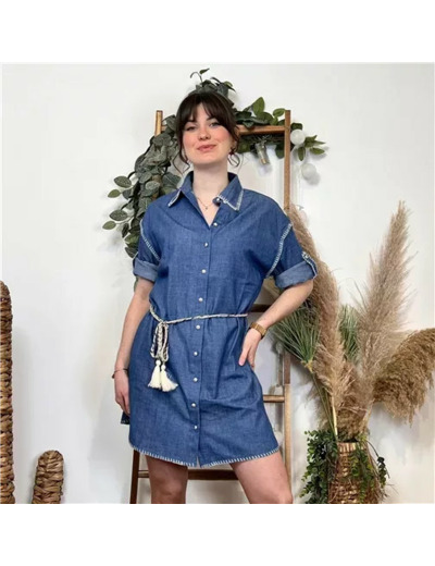 K330- Robe jean «By One» (T36-T44) (denim)