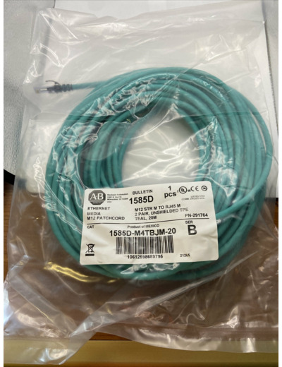 Allen Bradley 1585D-M4TBDM-20 Ethernet M12 mâle droit 20 mètre