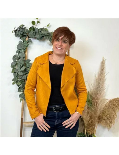 L549- Veste suédine à poches (Tu) 🇮🇹 (moutarde)