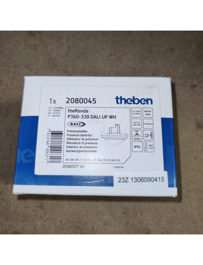 Theben 2080045 plafond Détecteur de présence 360 ° blanc IP54