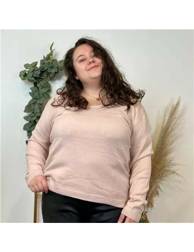 Y259- Pull Laine Cachemire "Tricotonic" (les T34&48) (rose poudré)