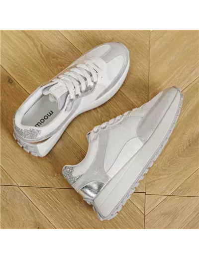 R413- Sneakers "Grandes Pointures" (T40-T43) (argenté)