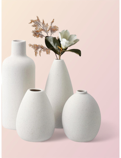 Omtofo Vase Blanc Set - Lot De 4 Vases