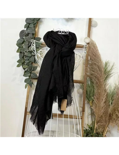 Y520- Foulard uni large (noir)