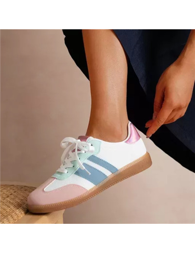 R426- Tennis Basse "Contrastée" (T36-T41) (rose)