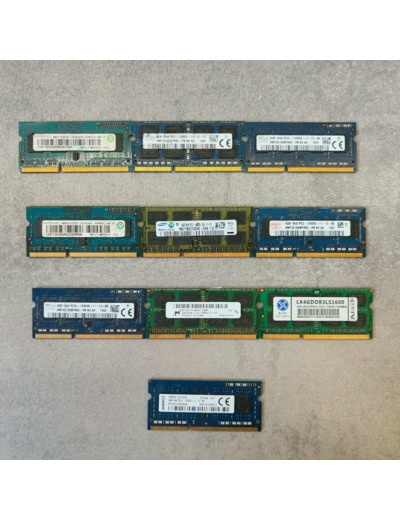 Lot de 10 barrettes de RAM PC3 / PC3L - Non téstées