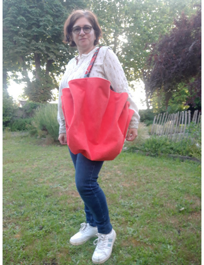 Sac fourre-tout pour les courses velours orange exotique