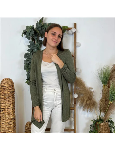 M484- Gilet mi-long (Tu) (kaki)