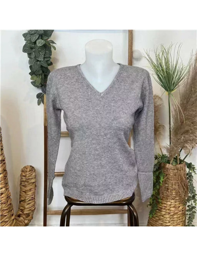 Y249-Tricotonic Col V les T38 & 42 (gris)