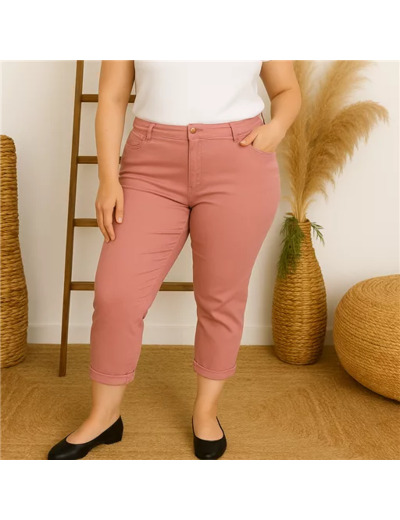 N116- Jean 7/8ème Voggo (T42-T50) (rose poudré)