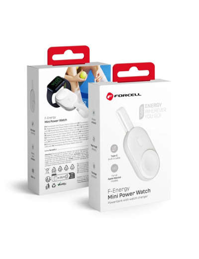 FORCELL F-Energy Mini Power Watch - Batterie externe Compacte pour Apple Watch - blanc