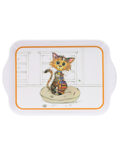 Mini plateau avec des animaux - motif chat mignon - mélamine de qualité - taille mini 14*21 CM Les mini plateaux existent avec de nombreux autres motifs