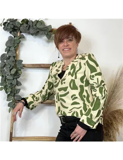 K612- Blouse marbrée "Akoz" (kaki)