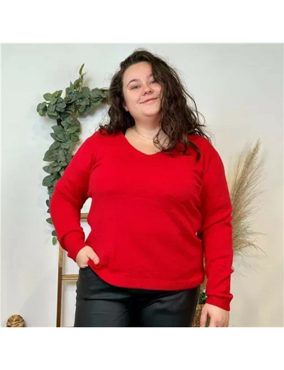 Y259- Pull Laine Cachemire "Tricotonic" (les T34&48) (rouge)