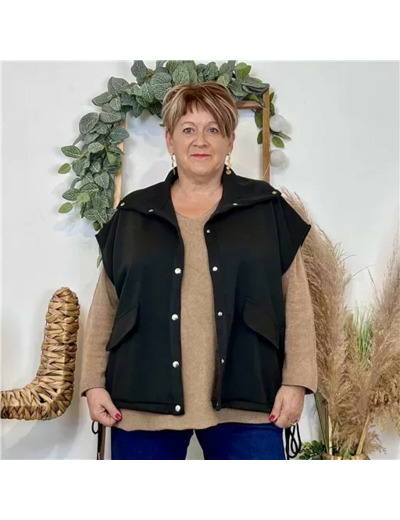 Z077- Veste sans manches "C'Mélodie" (noir)