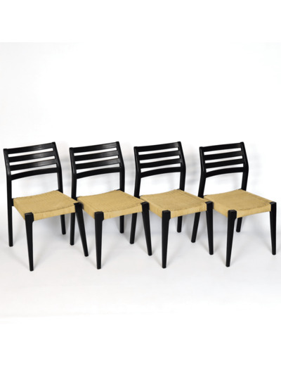 Chaises scandinaves bois et cordes