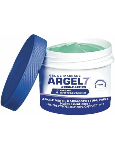 NaturAvignon - Pot Argel 7 Double Action – Gel de Massage Effet Froid - 120 ml
