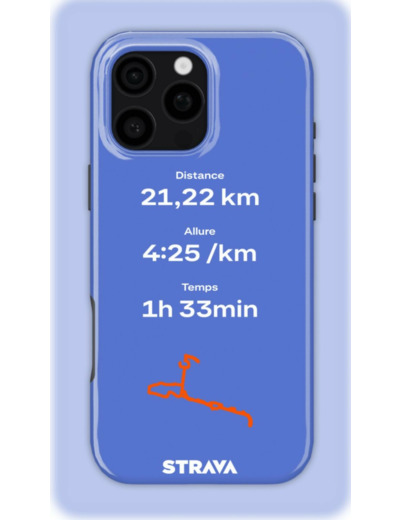 Mon Run Strava - Bleu intens | Coque 3D 2en1 Ultra-résistante