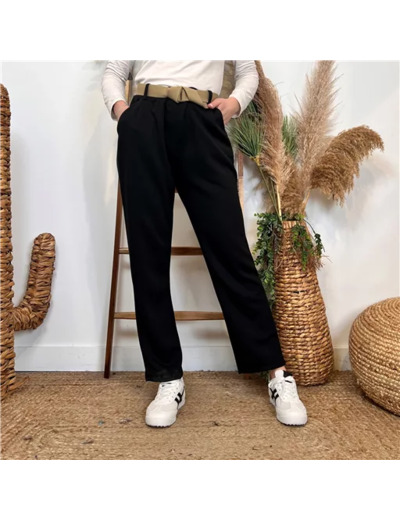 L795- Pantalon chino ceinture (Tu) 🇮🇹 (noir)