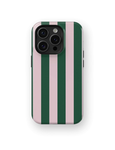Pinky Green Stripes Case | Coque de téléphone 3D 2en1 Ultra-résistante