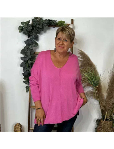 Z548. Pull leger Loose uni (Gt) (fuchsia)