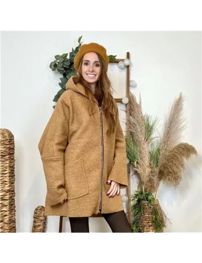 M699- Manteau Bouclette (Tu) (camel)