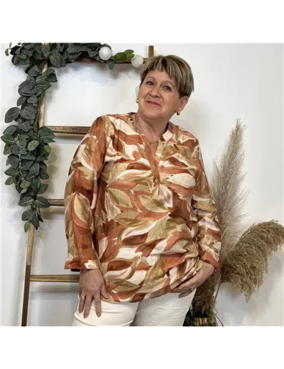 K807- Blouse Christy « Oursin » (T44-T52) (camel)