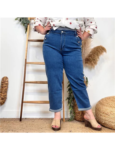 N019- Jean 7/8ème Mom Fit (T36-T44) (denim)