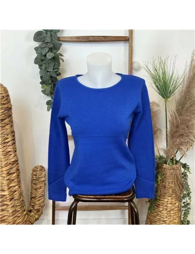 Y252- Pull Laine Cachemire "Tricotonic" (les T38&42) (bleu royal)