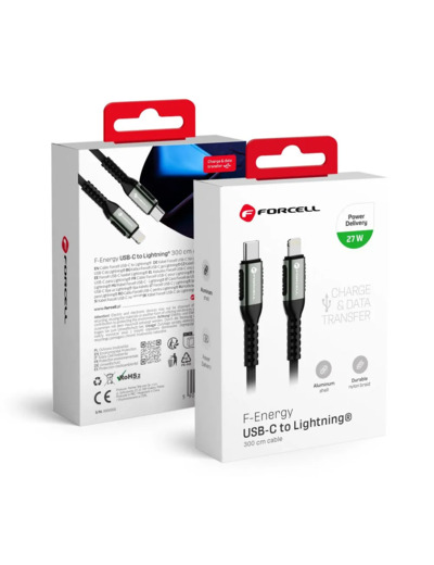 FORCELL F-ENERGY cable Type C to Lightning PD 3A 27W 3m
