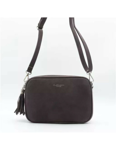 P387- Sac Zippé Pompon aspect Daim Flora & Co (gris)