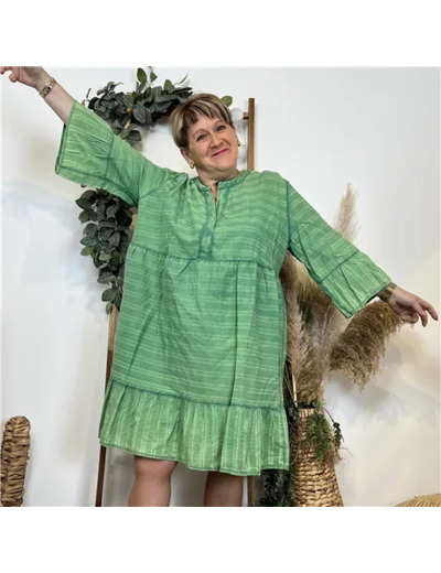 K507- Robe coton délavé C'Mélodie (vert brésil)