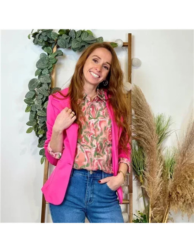 K536- Blazer uni "Jolifly" (T36-T44) (fuchsia)