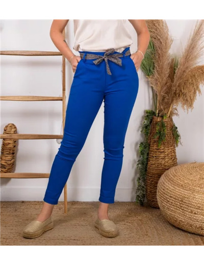 L793- Pantalon Stretch (T36-T50) 🇮🇹 (bleu royal)