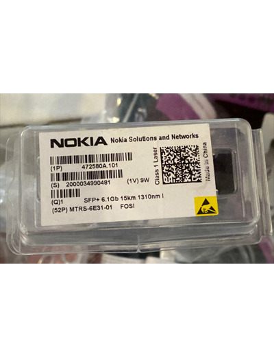Lot de 3 Nokia 472580A.101 FOSI SFP+ 6,1 Gb 15km 1310nm