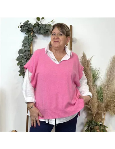 K550- Pull sans manche (Tu) (fuchsia)