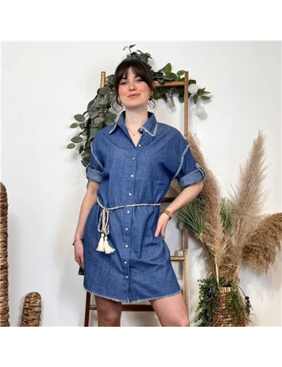 K330- Robe jean «By One» (T36-T44) (denim)