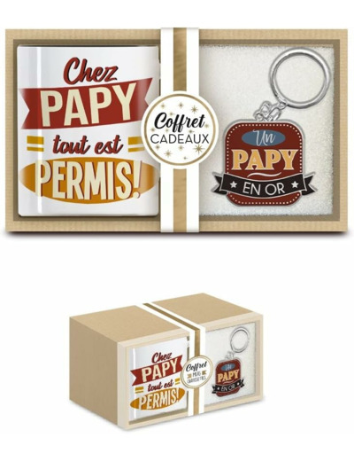 STC coffret mug et porte clés "Papy"