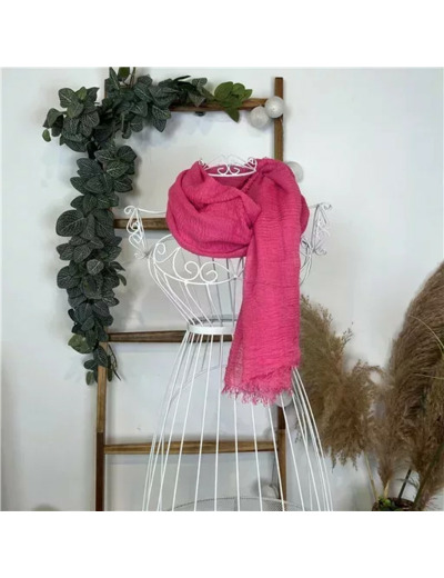 Y510– Foulard uni froissé (fuchsia)